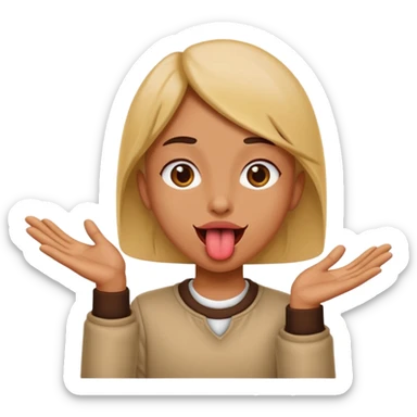 Tounge out hands to the side  sticker