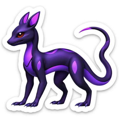 Shiny Cool Futuristic Salandit-Umbreon-Fakémon-hybrid-creature (full body)  sticker