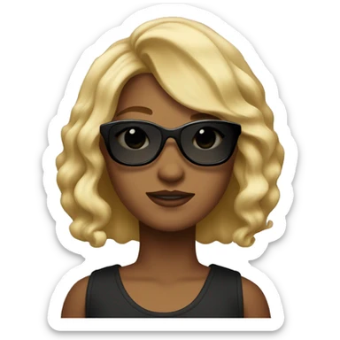 Girl with a blondy wavy bob and sunglasses that pretends to be gangsta  sticker