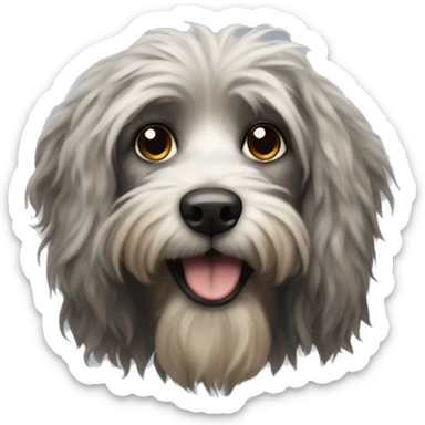 Scruffy dog with floppy ears sticker