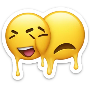 Yellow emoji with Mouth open drooling and blushing sticker