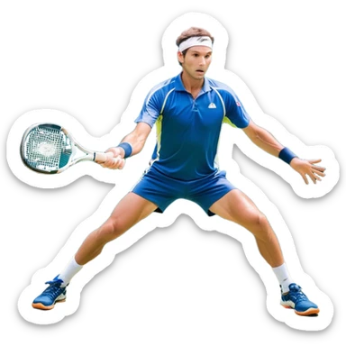  male padel player attempting a backhand shot, but using completely incorrect technique. The player holds the padel racket awkwardly with both hands too high and the face of the racket is facing the wrong direction. His body posture is unbalanced, with his legs too close together and arms extended in an unnatural way. The padel court is visible in the background, and the ball is in the air, clearly not aligned with the swing. The scene is bright and outdoor, but the technique clearly looks wrong to a trained eye.
 sticker