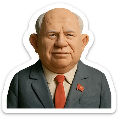claymation style portrait of Nikita Khrushchev sticker