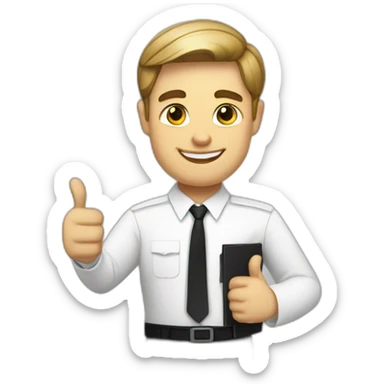 mormon missionary in a white shirt and tie with a black name tag doing a thumbs up sticker