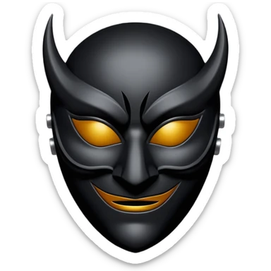 Minimal emoji, gothic mask forged from matte black leather, emotionless expression, smooth heavy surface, subtle leather texture, deep shadows, centered, bdsm slave leather mask sticker