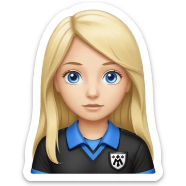 blue eyes blonde girl IN REFEREE UNIFORM LONG HAIR sticker