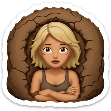 mujer tirada en el lodo sticker