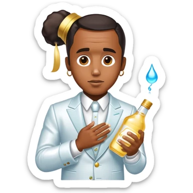 Diddy in a party outfit with baby oil  sticker