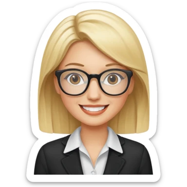 Blonde marketing agent with glasses sticker