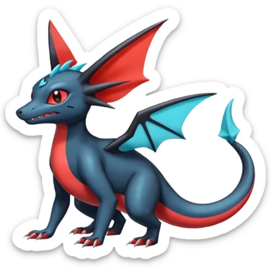 Shiny Salandit-Umbreon-Salamence-Nargacuga-Noivern-Noibat-Hybrid (Full body) sticker