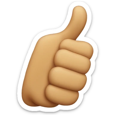 thumbs up with thumb curving backwards sticker