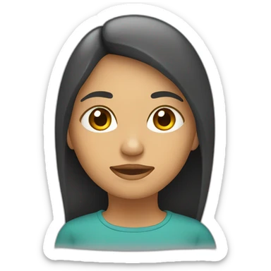 mujer morocha, de pelo largo y anteojos sticker