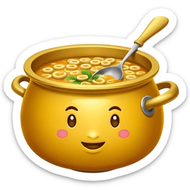 haz una olla de comida llena de lingotes de oro sticker