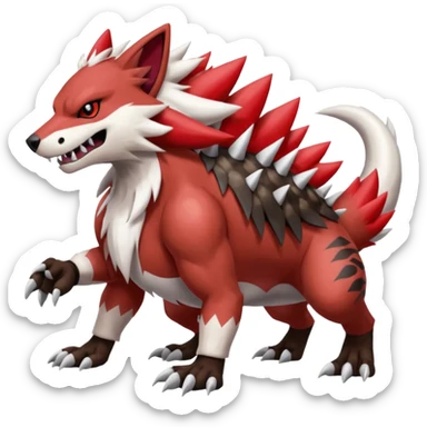 Lycanroc-Zigzagoon-Zangoose-Obstagoon-Groudon-fusion sticker