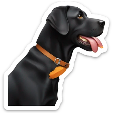 black lab eating sweet potato sticker
