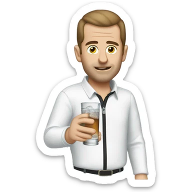 Michael McMahon drinking vodka seltzer sticker