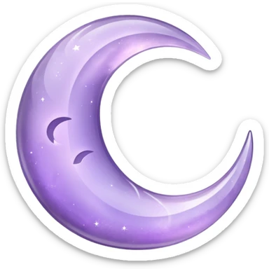 A pastel purple amethyst crystal crescent moon sticker