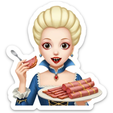marie antoinette vampire eating spam meat sticker