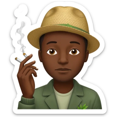 Black man smoking weed sticker