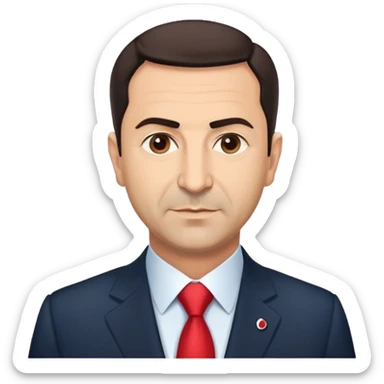 Turkish politician Ekrem İmamoğlu, Mayor of Istanbul, middle-aged man with short dark hair in a suit sticker