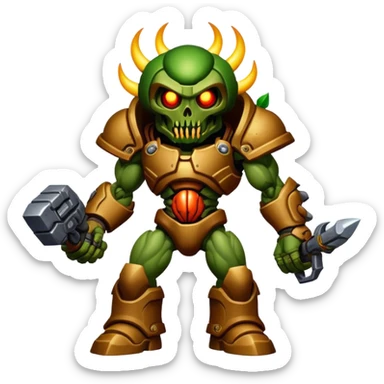 3D, cinematic ultra detailed 32k HD Doom srhoom in pvz 1, brought to life with stunning visual details, each lash, eye, and hair is shown in stunning detail, rich textures, visually rich, so lifelike that it feels like it could leap off the page at any moment sticker