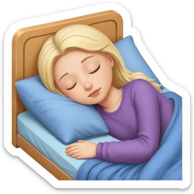 Girl sleeping in bed sticker