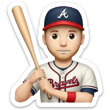 baseball player white male Atlanta Braves sticker