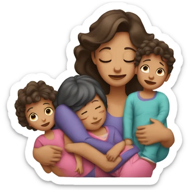 Tired mom of 3 kids by age- oldest is daughter, second is son, youngest toddler daughter sticker