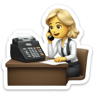 Christie Sheffield typing and talking on the phone  sticker