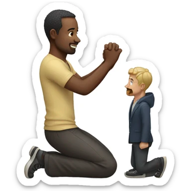 man on one knee sticker