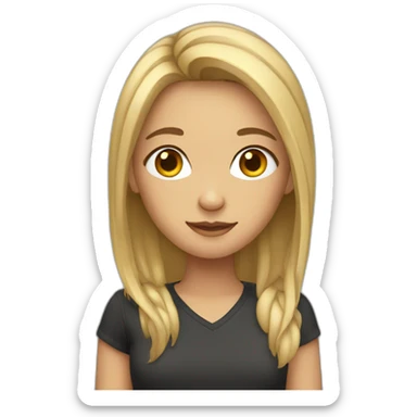  Teen with middle part hair sticker