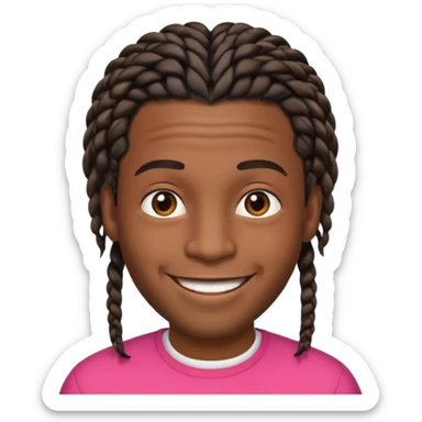 Boneco masculino negro com trança curta na raiz do cabelo sticker