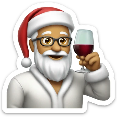 Santa wine happy sticker