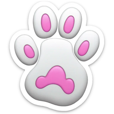 A white cat paw with black and pink paw beans and sharp claws sticker