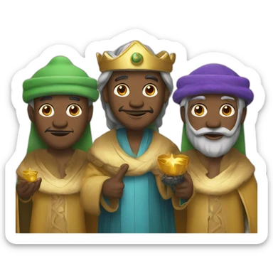 Three wise men christmas sticker