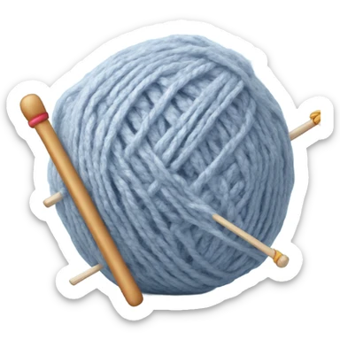 ball of yarn with knitting needles sticker