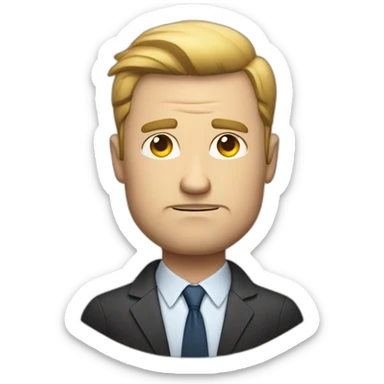 White Man HR-manager crossed arms angry sticker