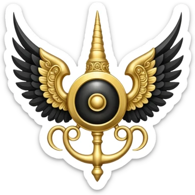 Holy Emblem with black wings and horn sticker