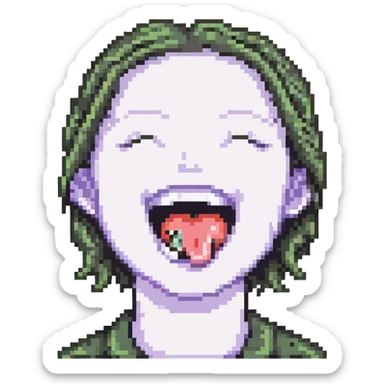 smiling with tongue sticking out
add the words  I’m talking bout innatt  sticker