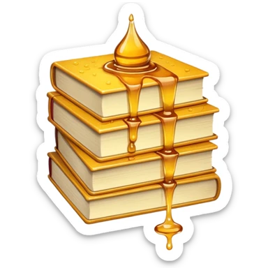 Stack of books made out of honey  sticker
