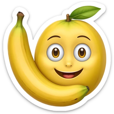 crea un emoji de un guineo tipo ed de pixar  sticker