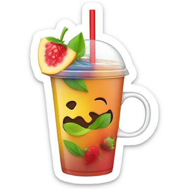 trendy tea with a straw sticker