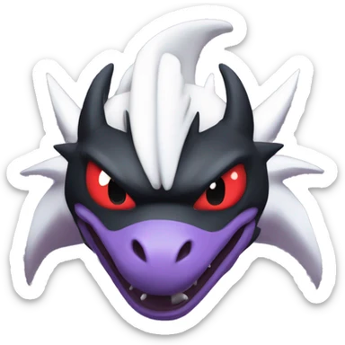 Black Cool Edgy Nargacuga-Garchomp-Noivern-Noibat Fakémon  with White and Red and purple and black Edgy markings sticker