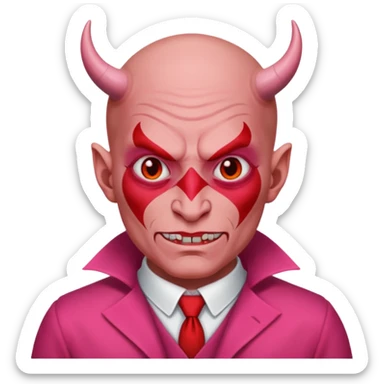 devil uncle bald in pink outfit sticker
