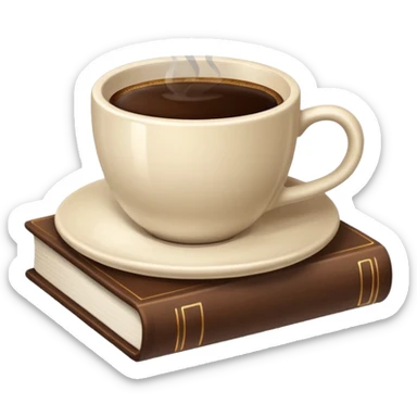 Cup of coffee and books  sticker
