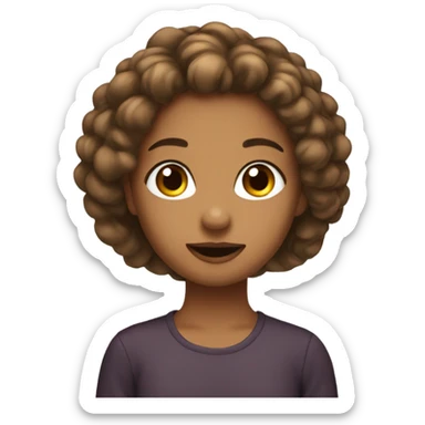 Tanish brown pretty girl with 3 a hair sticker