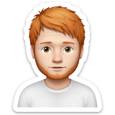 Ed Sheeran wear a white shirt sticker