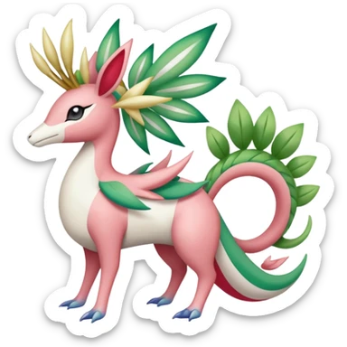 Shaymin-Meloetta-Cresselia-Milotic-Amaura-Pokémon-Fakémon-fusion, full body sticker