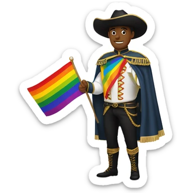 Torero con una bandera lgbt en las manos sticker