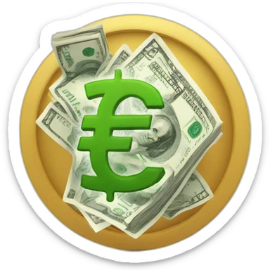 Money flow with € symbol sticker